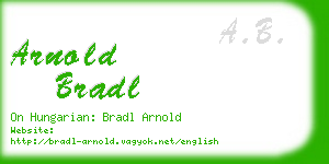 arnold bradl business card
